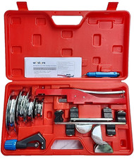 90° Multi Reverse Tube Bender Kit HVAC Copper Pipe Ratcheting + Cutter + Case