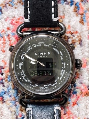 Links of London Driver Ana Digi Black Timer Chronograph Date Alarm - 45mm