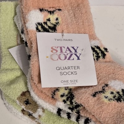 Stay Cozy Quarter Socks, 4 Pairs, One Size