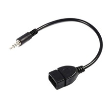 Converter Adapter Cable 3.5mm Male Audio AUX Jack to USB 2.0 Type A Black