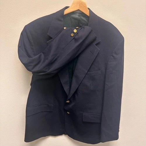 John Alexander Blazer Mens Size 42S Gold Button Classic Worsted Wool Preppy image 2