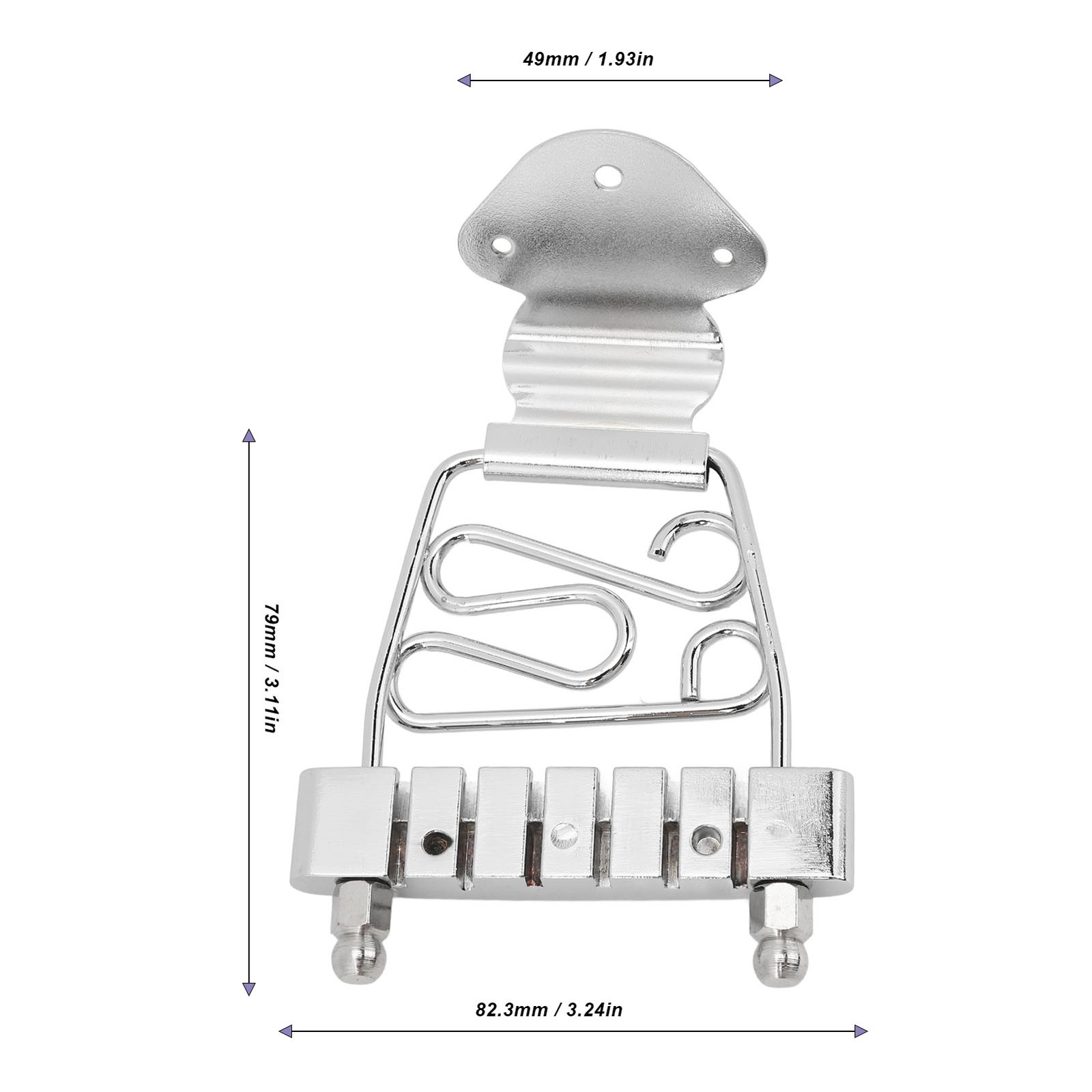6 String Guitar Trapeze Tailpiece Metal Height Adjustable Guitar Trapeze Bri.