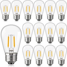 Genixgreen Outdoor String Light Replacement Bulbs,1.5W E27 Screw Bulb ES S14 LE