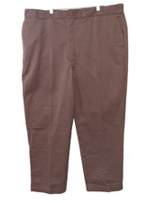 Dickies Mens Work Pants Brown Original Fit Straight Leg 46x32 RN20697