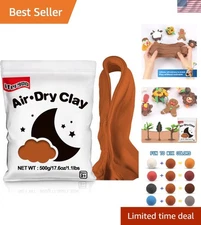 1.1lbs Brown Air Dry Modeling Clay - Safe, Non-Toxic Crafting for Adults & Kids