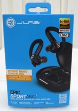 Jlab Epic Air Sport Anc 3 Dual Driver ANC Sport True Wireless Earbuds Black