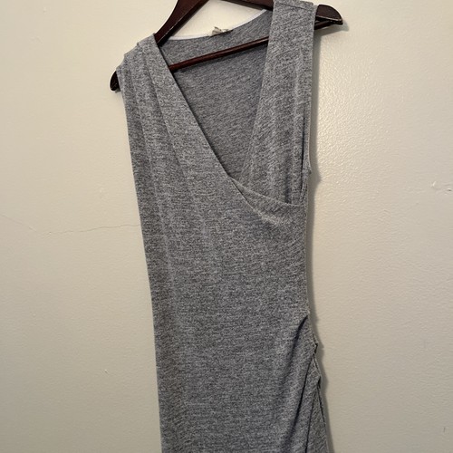 Aritzia Wilfred Free Izidora Wrap High Low T-Shirt Dress, Gray- S - Picture 4 of 9