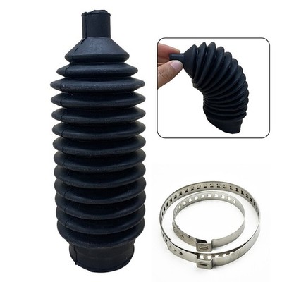 1 Set Black Silicone Power Steering Rack and Pinion Bellow Boot Clamps Kits