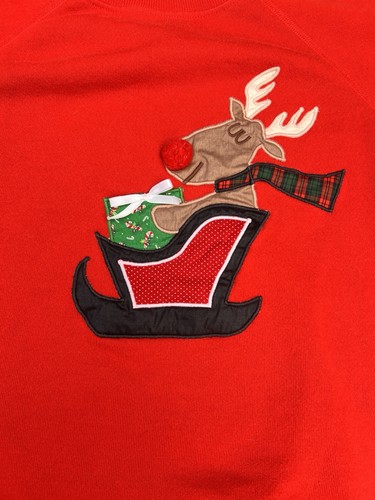 Vintage 90s Reindeer Christmas Sweatshirt Crewneck Sew It Goes - Picture 2 of 9