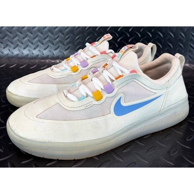 Nike‎ SB Nyjah Free 2 White Rainbow Athletic Sneaker BV2078-106 Mens Sz 7.5 Nike Nyjah Free 2 SB Summit White Coast | eBay main image 4