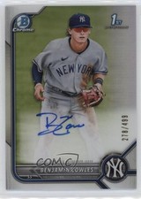 2022 Bowman Chrome Prospect Refractor 278/499 Benjamin Cowles #CPA-BC Auto n1u