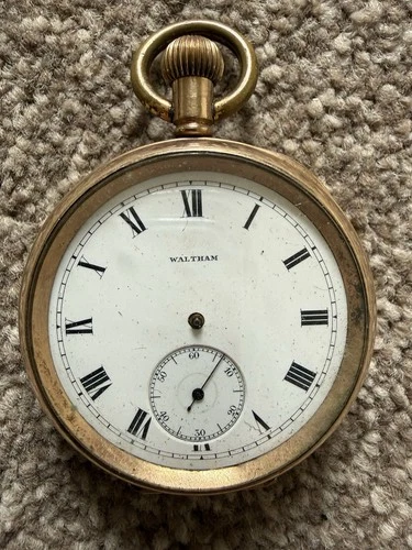 Vintage Men’s Waltham Beacon 14S Pocket Watch Gold Filled Case Spares Or Repair