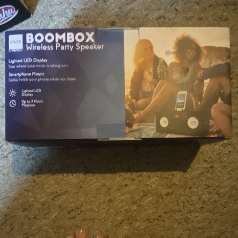 Vivitar Boombox Wireless Party Speaker Bluetooth LED Smartphone Mount