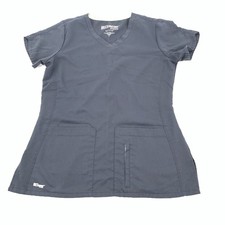 Grey's Anatomy Active Scrub Top Short Sleeve V-Neck Size Small Womens Gray S