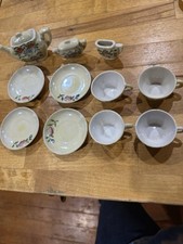 Vintage Miniature Childs Tea Set 11 Pcs 1 Cup Chipped See Photo