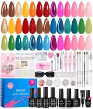 beetles Gel Polish 75 PCS Deal Box 20 Colors Winter Nail Kit – Brown Blue