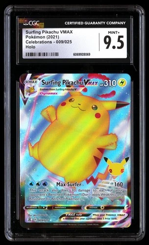 CGC 9.5 Surfing Pikachu Vmax 009/025 Pokémon Celebrations 2021 English