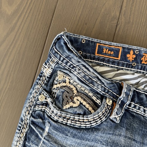 Rock Revival Stivaletto Jeans Donna 28x29 Blu Chiaro Impreziosito Denim Elasticizzato *Leggi - Foto 16 di 21