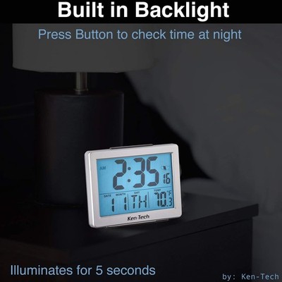 Kentech T-4652 Atomic LCD Clock Radio - Silver for sale online | eBay