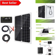 High Efficiency 20W Solar Charging Kit - 12V Battery Power with Safety Features