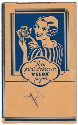 Vintage Art Deco Kodak Velox Verichrome Fotografie Geldbörse Postkarten Design 1930er