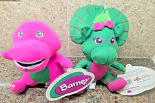 NEW Barney  Friends Baby Bop Plush Set Toy Factory 7" Doll Purple Dinosaur Show