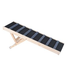 39.3in Adjustable Pet Ramp 15-22in Height  Foldable Wooden Design