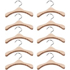 Wooden Dolls Clothes Hanger: 10Pcs Mini Doll Clothes Hanger - Miniature Cloth...