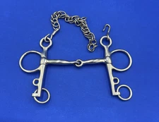 Horse BIT - Jointed Carlyle Pelham 5 inch w/ curb strap chain