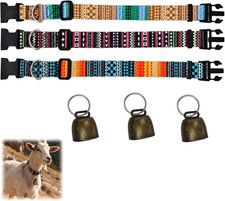 Goat Collars and Bells  Durable Nylon Adjustable Collar Gradation  with Quick