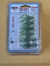 “Free Shipping” Rebel Live Flex Hopper 1.75" W/3 KegHead Jigs  Green Grasshopper