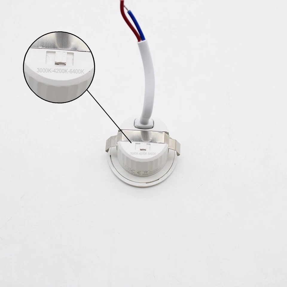 Mini Faretto LED da Incasso 3W 220v Rotondo Bianco/Nero F.I.30-40mm - Immagine 3 di 4