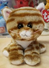 CLEO a Orange Stripe Tabby Cat Big Eyes Rare Hard To Find VelveTy Ty Beanie Baby