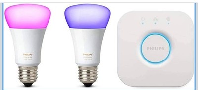 Philips Hue E27 Starterset 2x800lm LED Lampe Color White Alexa kompatibel