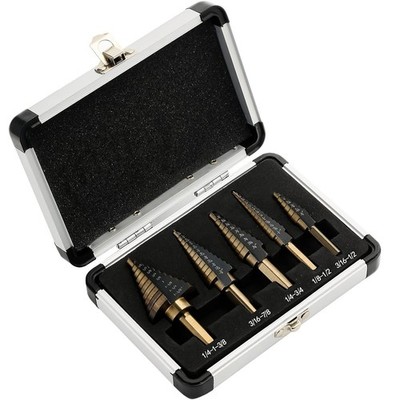 5Pcs HSS Cobalt Hole Large Metal Step Drill Bit Set Titanium Cutter Cone 50 Size