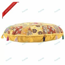 Indian Ottoman Cover Patchwork Ottoman, Living Room Cushion Cover