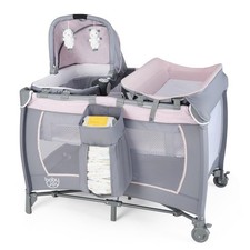 BABY JOY 5 in 1 Pack and Play, Portable Baby Playard w/Bassinet 