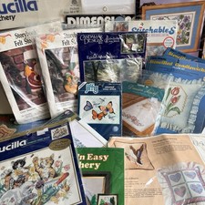 Vintage Lot of 20 Cross Stitch Kit Crewel Needle Work Mixed Bucilla Dimensions..