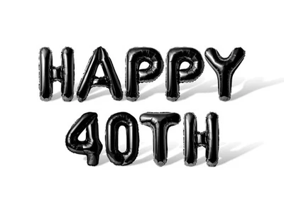 HAPPY 40TH Letter Balloon Banner - 40th Birthday Party Decoration For Men, Women - Image 1 of 4