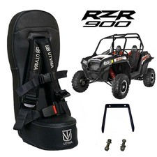 UTVMA '08-'14 Polaris RZR 800/900 Black Bump Seat With Auto Buckle Green Harness