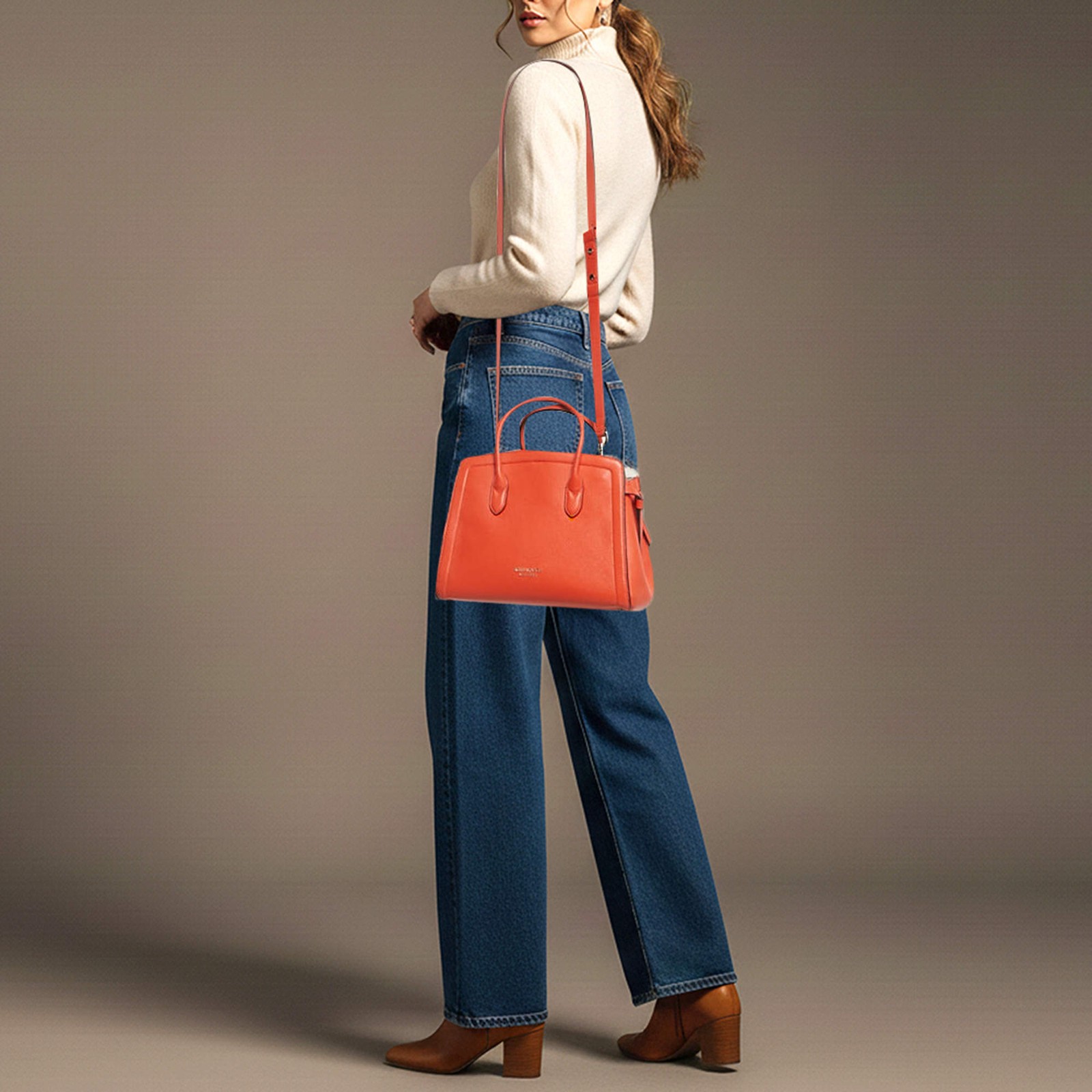 Kate Spade Knott Orange Leather Satchel thumbnail 2