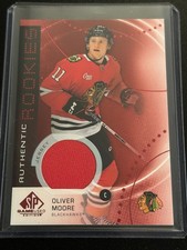 2025-26 UD SP Game Used Oliver Moore Chicago Blackhawks Jersey Authentic Rookies