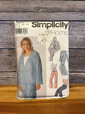 SIMPLICITY 5312 Misses Hooded Jacket, Pants, Top, Track Suit Size 18W-24W* UNCUT