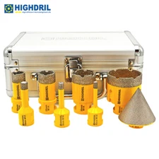 8pcs M14 Diamond Core Drilling Bit Hole Cutter Set for Tile Porcelain Chamfer