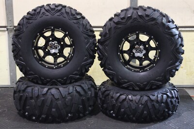 KAWASAKI MULE SX 27'' QUADKING ATV TIRE & COBRA BLK WHEEL KIT KAW1CA BIGGHORN