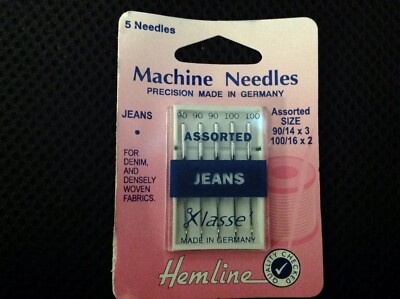 5-Jeans Sewing Machine Needles 15x1 Assorted Sizes
