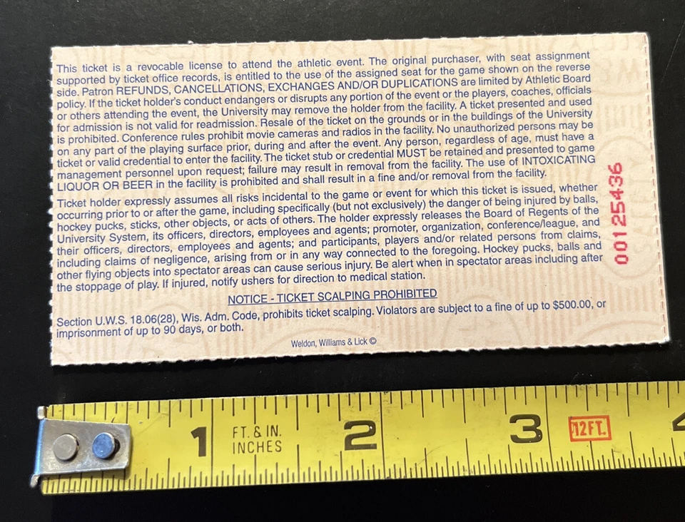 Wisconsin vs Ohio State 10/11/2003 College Football Ticket Stub - Image 2 of 2