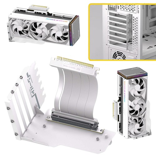 Vertical GPU Mounting Bracket w/ 15cm PCI-E 4.0 X16 Riser Cable(White No light) - Picture 2 of 9
