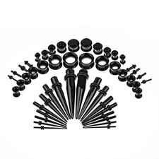  Ear Stretching Kit 50 Pieces 14Gauges-00Gauges Earrings Piercing Kit black