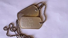 Current issue US Military dog tag set personalized